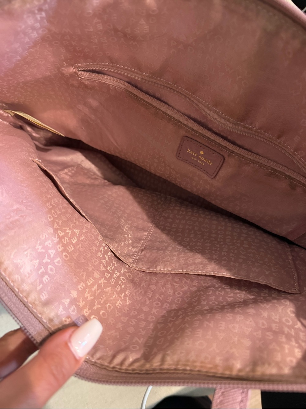 kate spade Dusty Rose Tote with Glitter Base and Matching Wallet - Picture 2 of 2